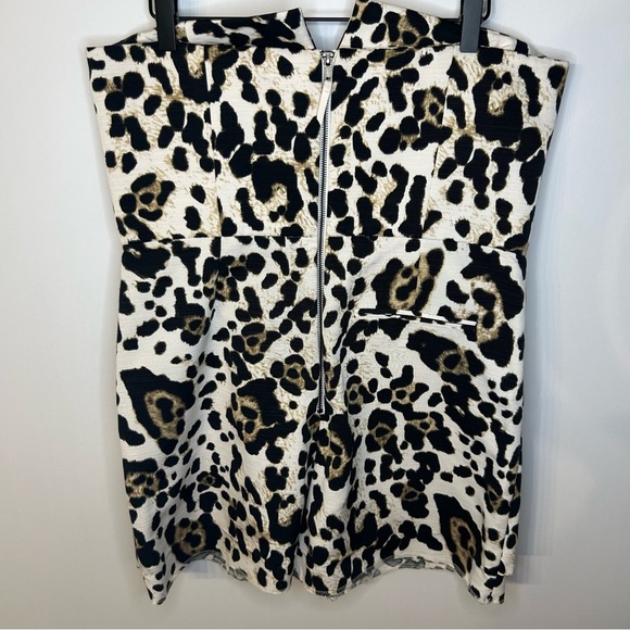 *NWT* TOPSHOP Strapless Leopard Skort Playsuit Romper, Size 12 - Picture 7 of 13